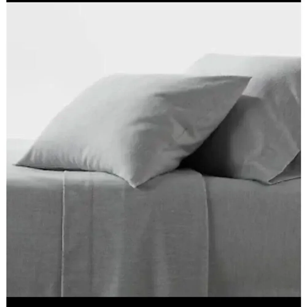Threshold Full size Flannel Sheet Set Gray Solid
